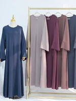 Muslim Women Türkiye Dubai Abaya Drawstring Sleeve Long Dress Plus Size Modest Ramadan Loose Robe Kaftan Femme Islam Clothing