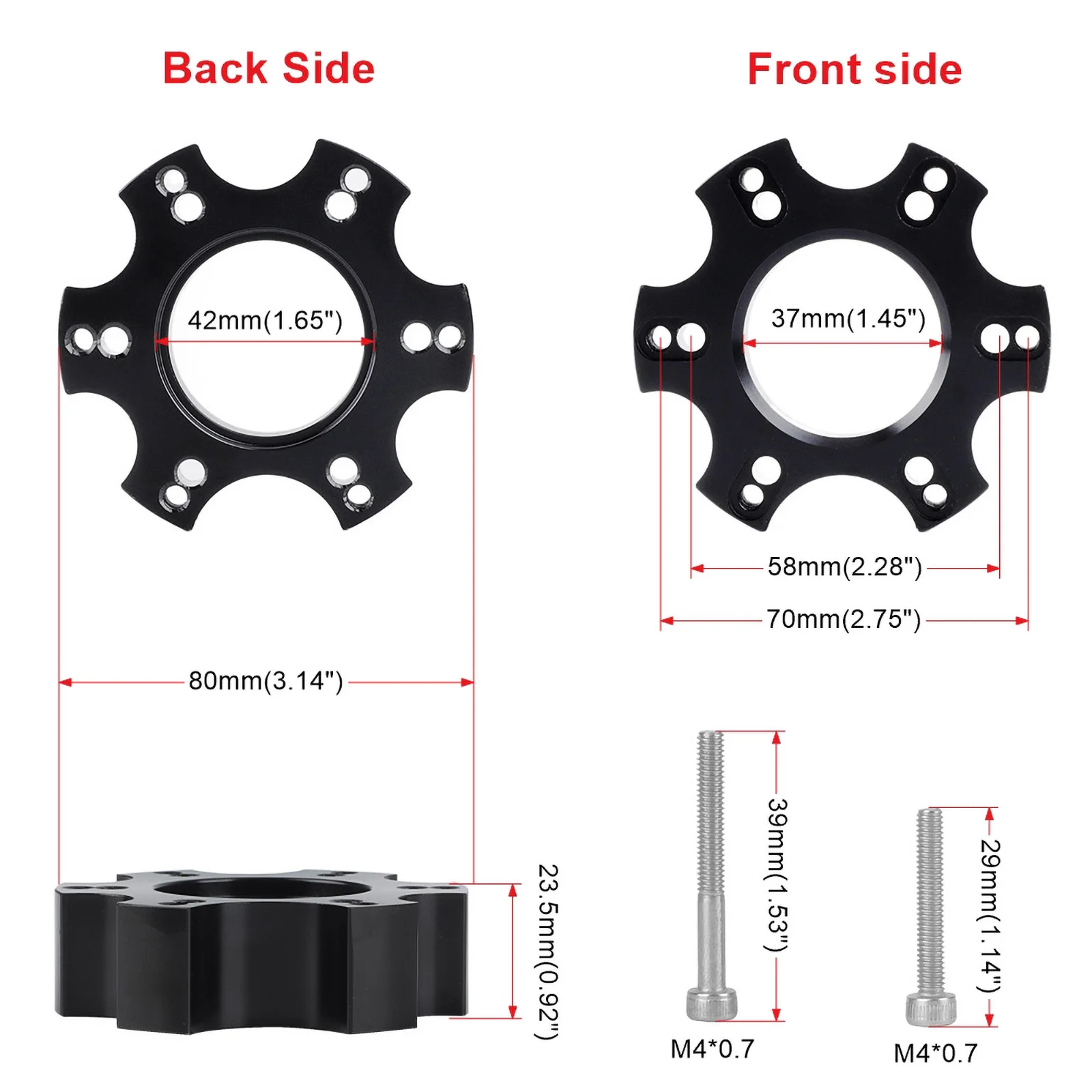 70MM Steering Wheel Adapter Plate For Thrustmaster T300RS  Aluminum 13-14 Inch Racing Car Steering Wheel Game Replacement Part