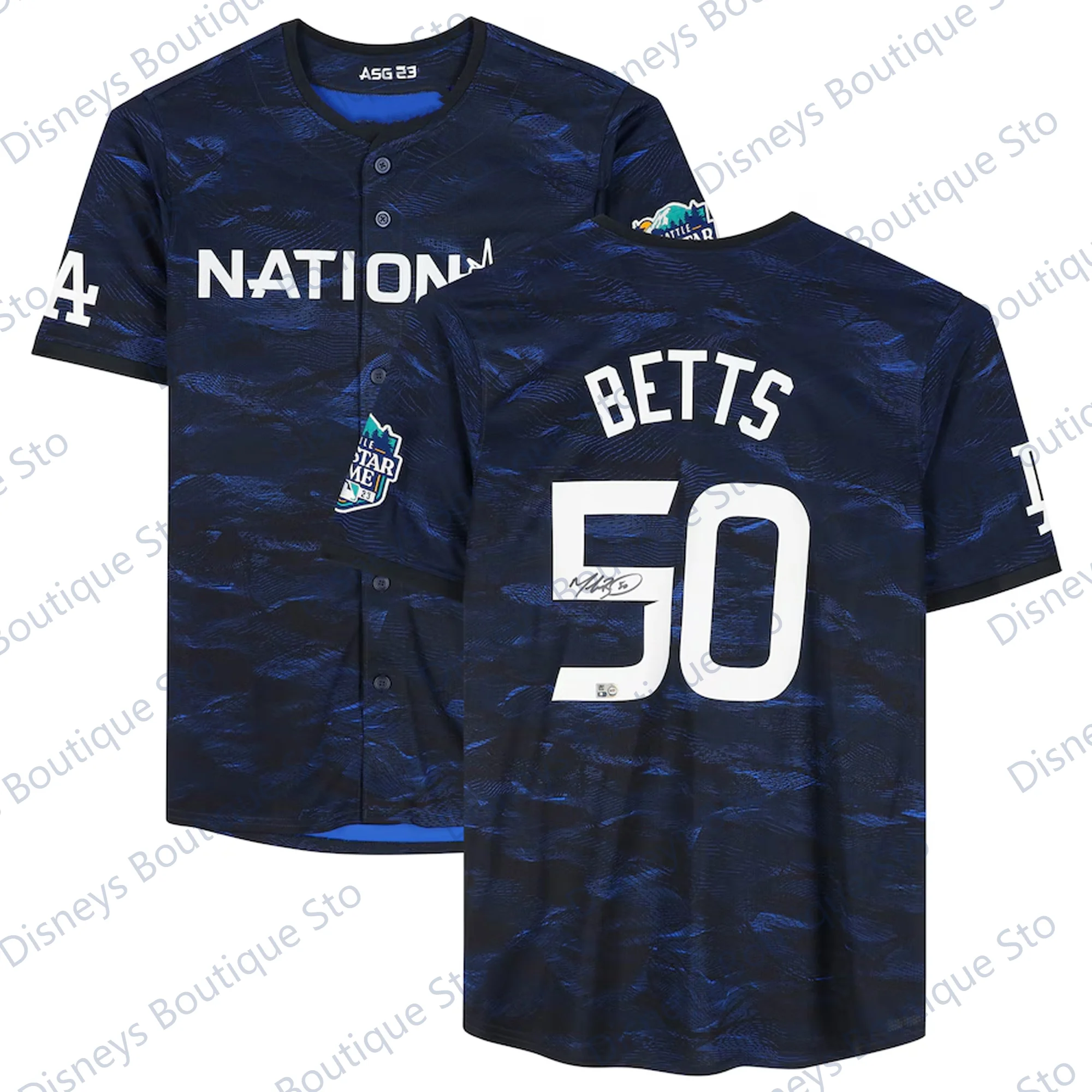 로스앤젤레스 BETTS 풀 사이즈 사인 야구 버튼 저지 아트, 데이비드 아리고 단추 야구 유니폼 키트, 2024 신제품
