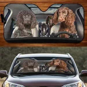 

Irish Water Spaniel Mom's Window Sunshade, UV Sun Protection Car Windshield Retriever Driving Car Sunshade