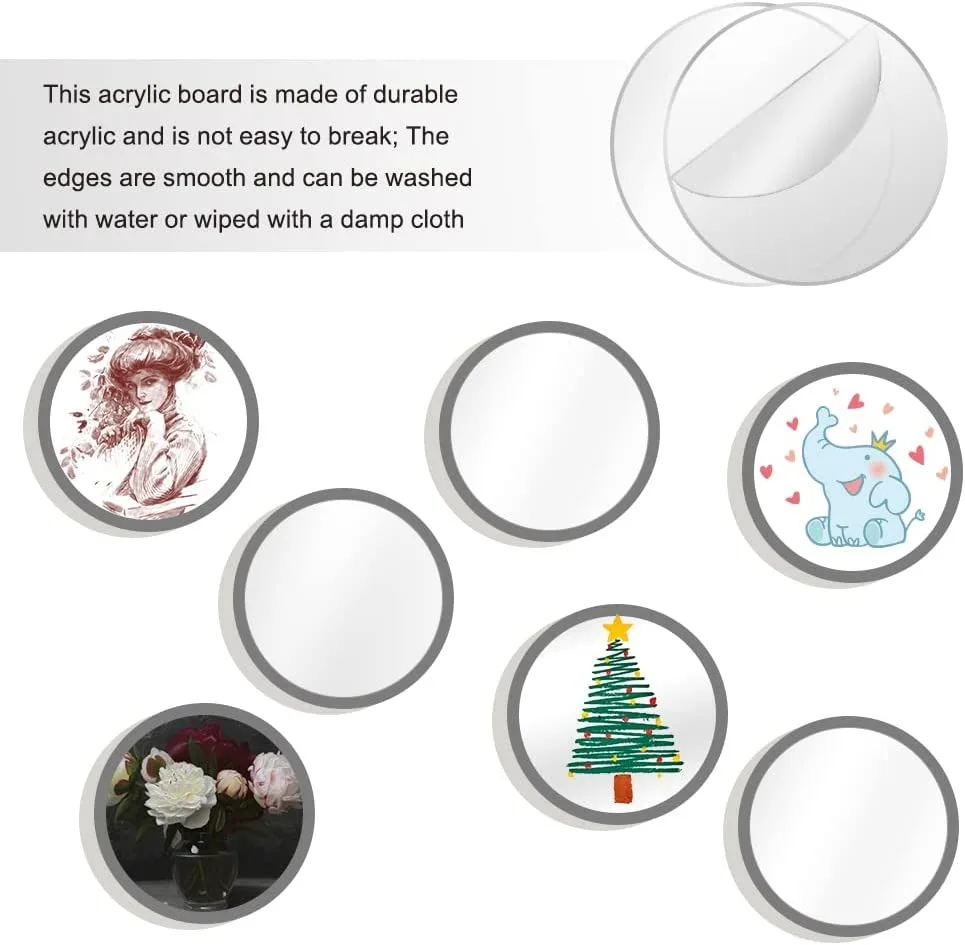 6 Inch Clear Acrylic Disc for Crafts- 10 Pieces Transparent Acrylic Circles  Round Acrylic Discs for Cake, Baby Monthly Milestone Cards and Painting