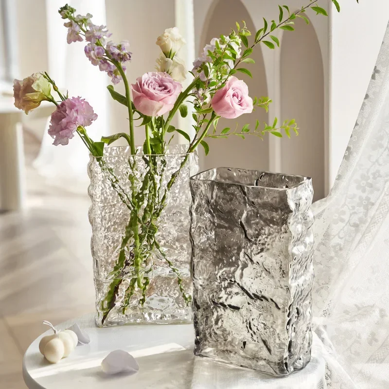 Finnish Glacier Vase Nordic Simple Transparent Glass Flower Hydroponic Decoration Flower Light Luxury Table Flower Arrangement 2