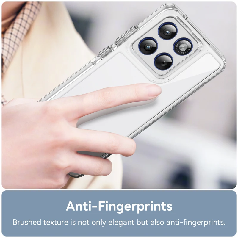 Clear Protective Case with Hard Back & Colorful Soft Edges