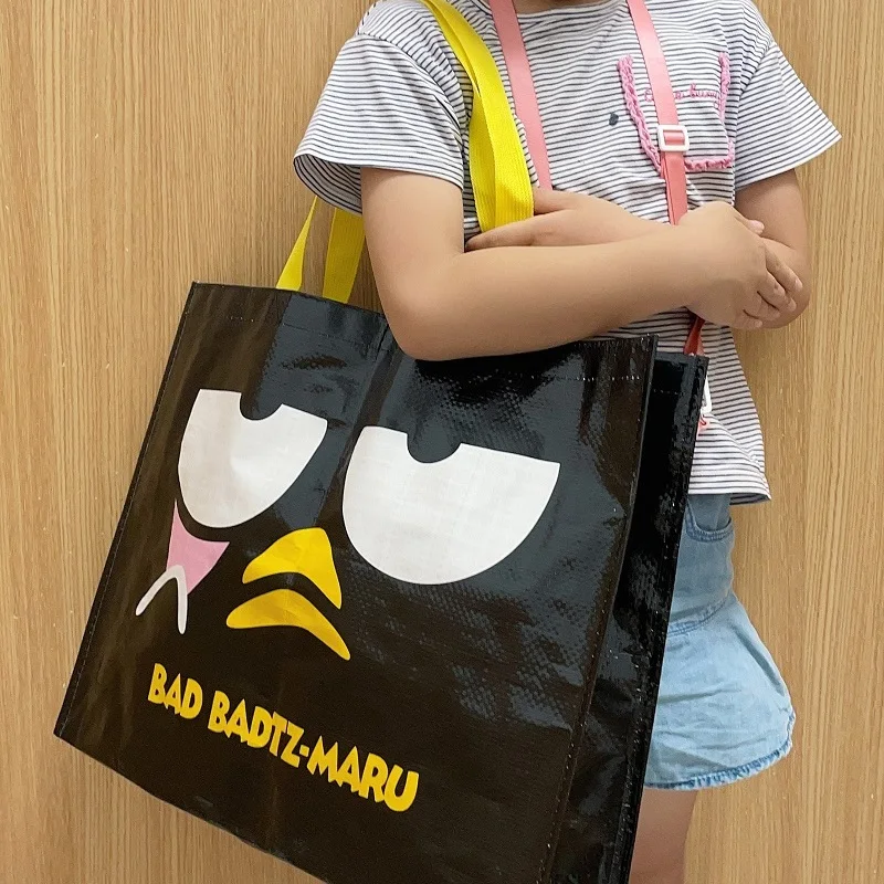 Ins Style Handbag Kawaii Sanrioed Badtz Maru Kitty Cartoon Cute Environmental Friendly Water Proof Shopping Bag Storage Bag Girl