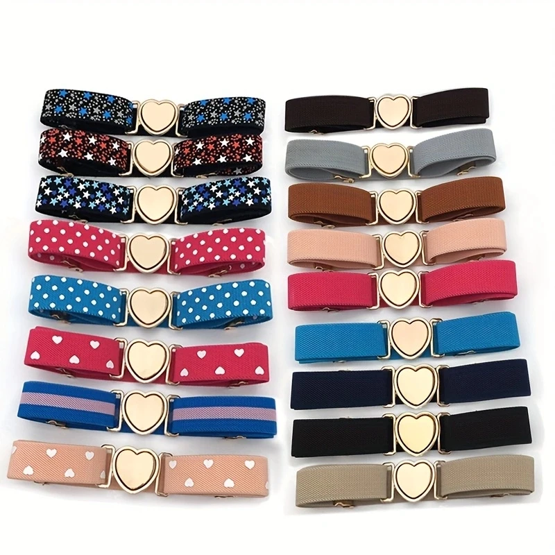 Child Elastic Belt Heart Buckle Stretch Belt for Girls