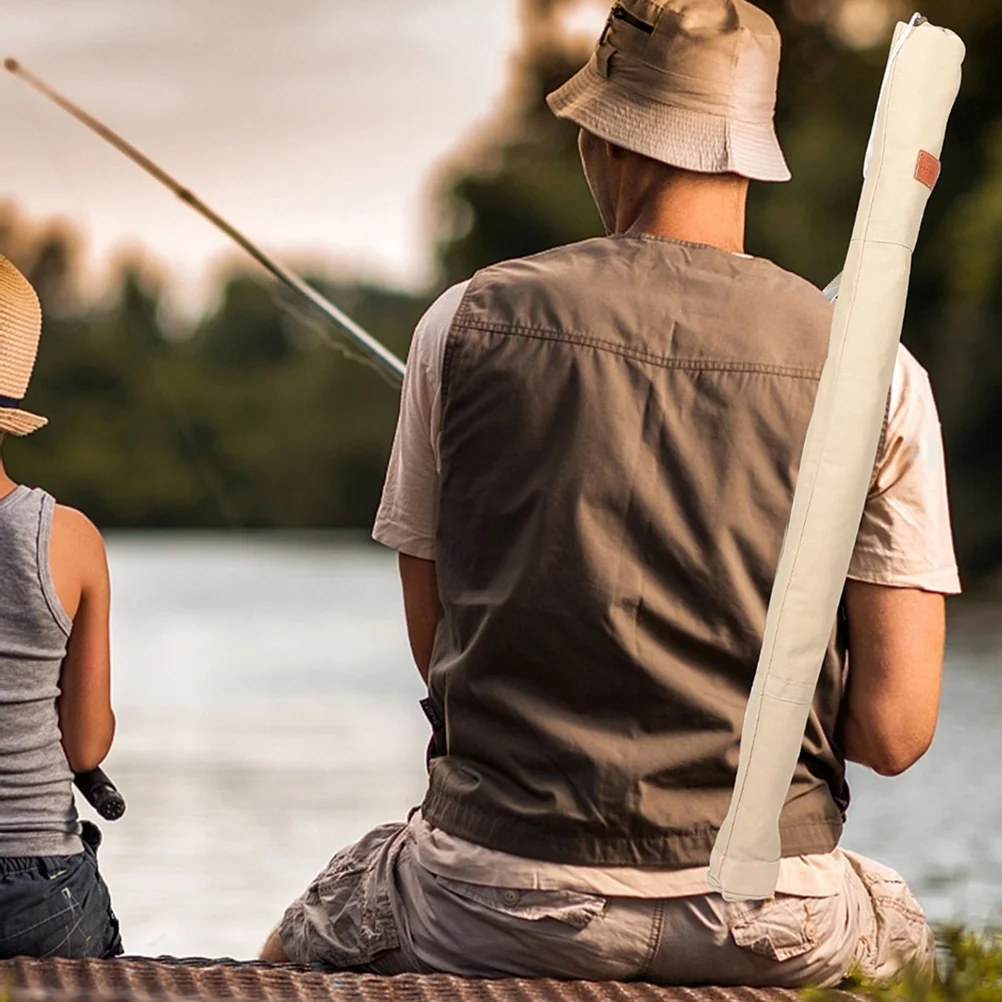 

Fishing Rod Protector Pole Holders Case Tool Supply Tools Bag Folding Canvas Hook Storage Tackle Organizer
