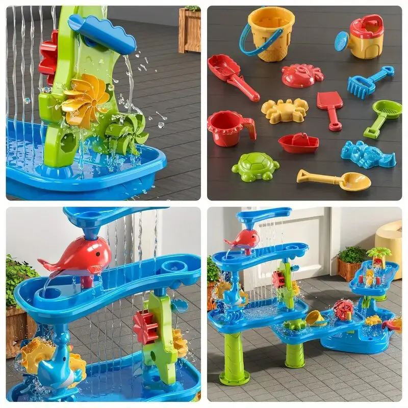 Sand Water Table, Sandbox Table Kids Activity Play Table Summer Outdoor Toys Boys Girls Christmas Halloween Gift 4