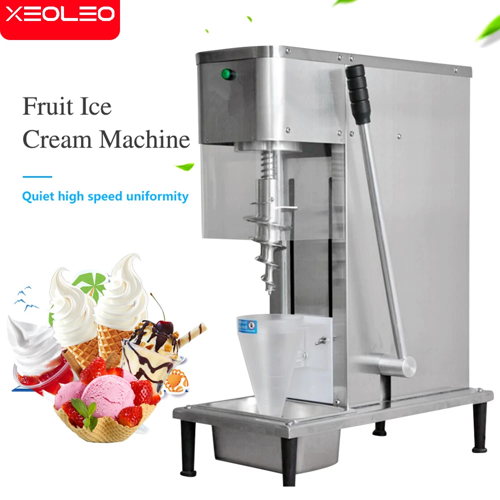 XEOLEO 750W Commercial Ice Cream Mixer Machine 80L/H Stainless Steel Swirl Drill Ice Cream Machine Frozen Fruits Yogurt Machine pure water distiller 4l countertop water distiller 750w stainless steel water distillation purifier