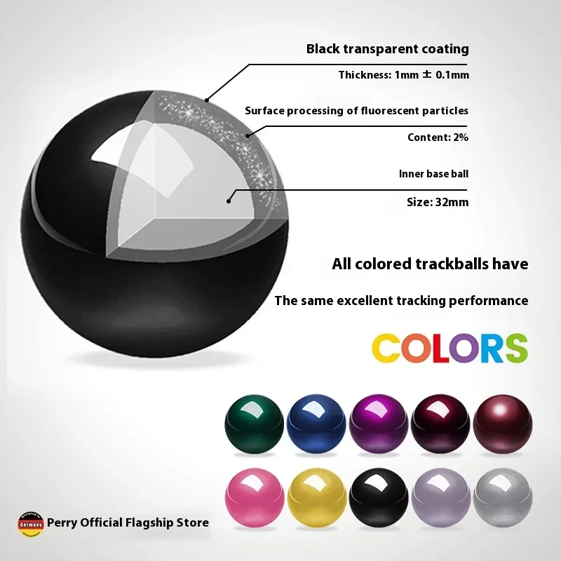 Perixx303 트랙볼 34mm 분리형 마우스 트랙볼 570ergo 드로잉 마우스 볼 맞춤형 컴퓨터 게이머 액세서리 선물