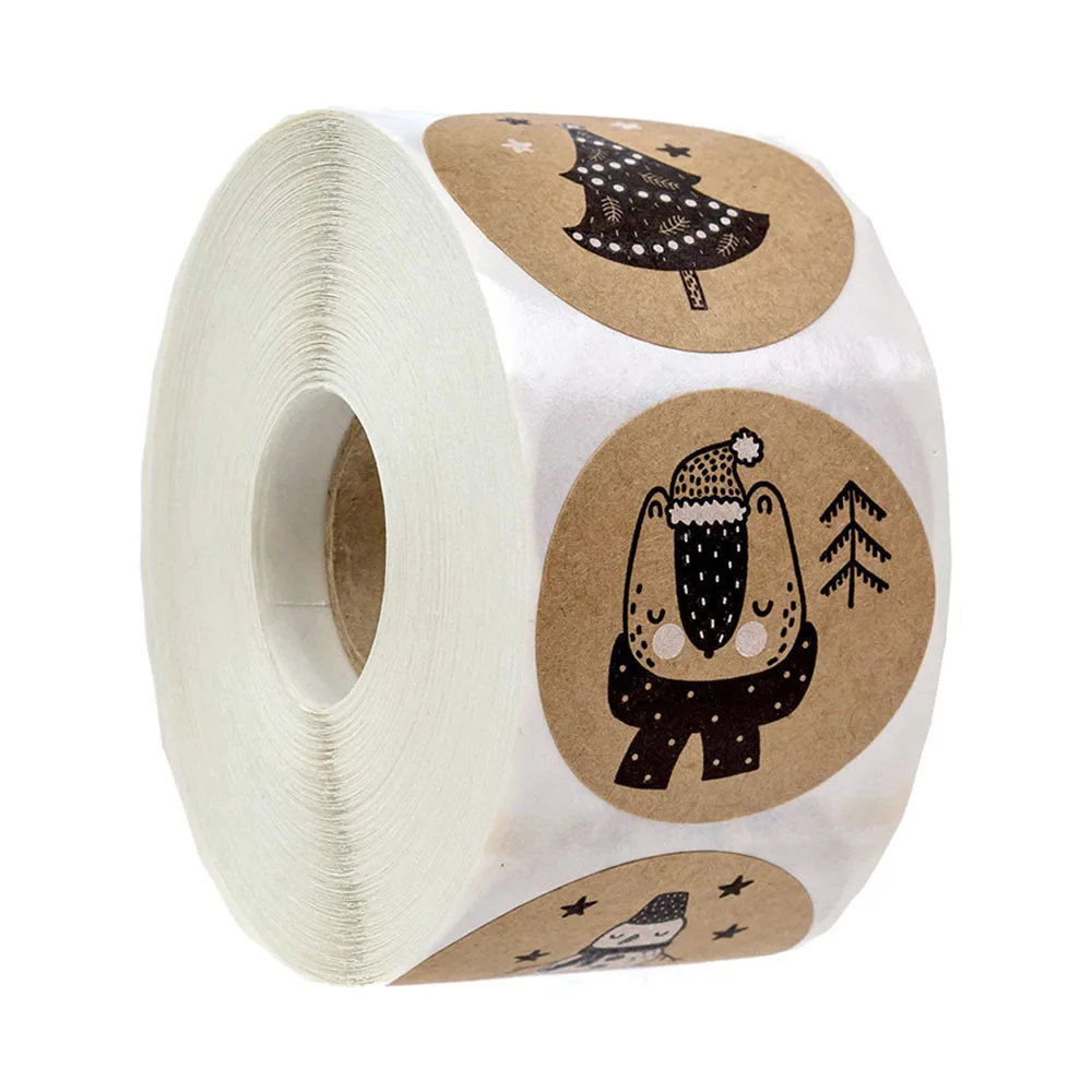 50–500 Stück 6 Designs Aufkleber Schneeflocke Weihnachten Etikett Geschenkbox Dekoration Aufkleber Frohe Weihnachten Tag Tier Aufkleber Papier