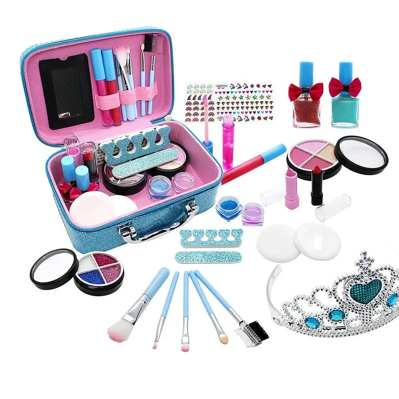 

21pcs Kids Makeup Kit For Girls Washable Makeup Toy Set Safe And Real Cosmetic Beauty Set For Kids Gifts For Toddles Girls
