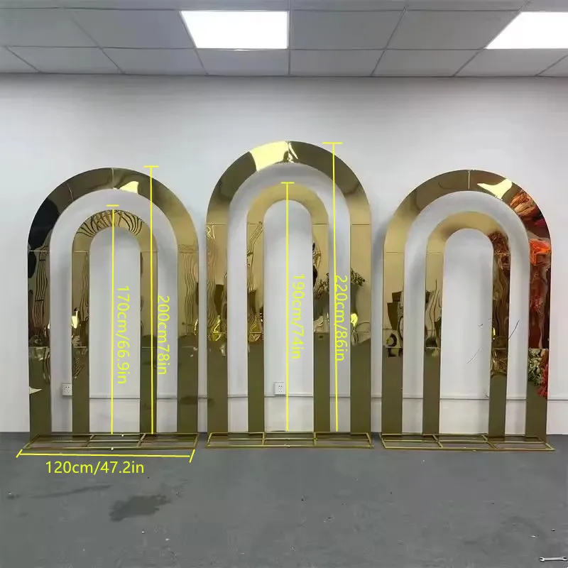 Outdoor Wedding Arch Frame, Christmas Balloon Party Home Garden Decoration Frame, Heavy Duty Double Circle Rust-proof Background