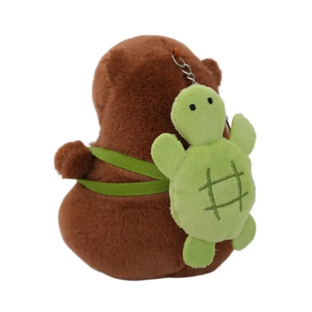 Cartoon Capybara Plush Pendant Keychain - Multicolor Stuffed Animal Accessory