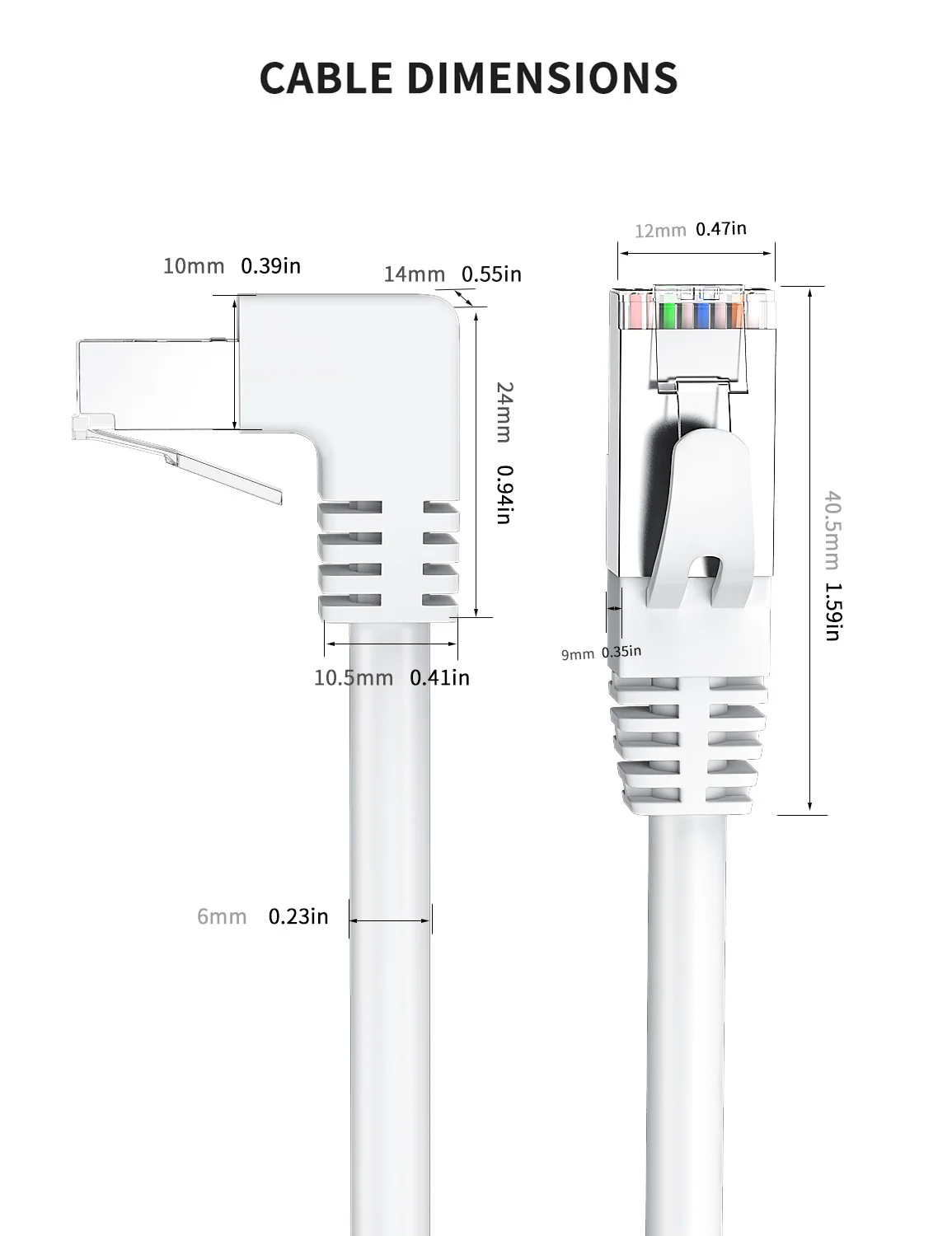 utp, lan, 90 graus, para laptop, roteador, tv box, 3,3 pés