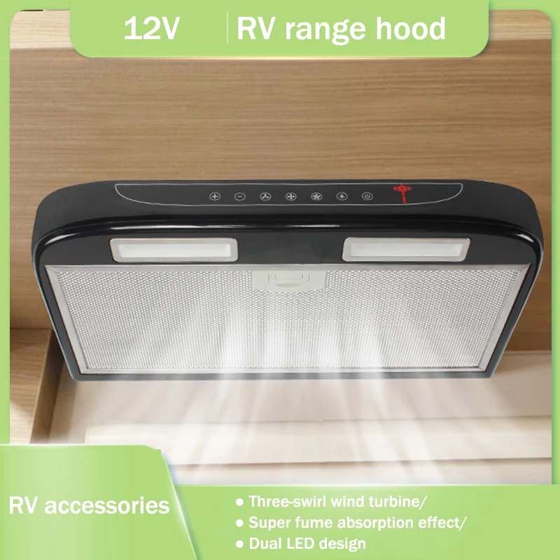 Cappa Aspirante Per Camper 12V - Kit Con Filtro Lavabile, Senza Luci LED - Per Camper E Caravan