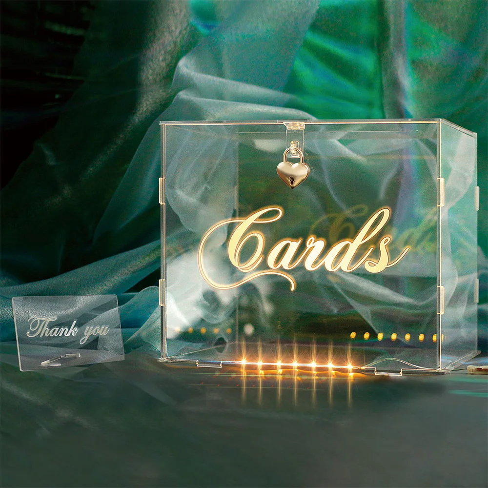 Lemicin Caixa De Cartão De Casamento De Acrílico Branco, Grande Caixa De Cartão DIY Em Branco Sem Impressão Para Recepção De Casamento, Festa De