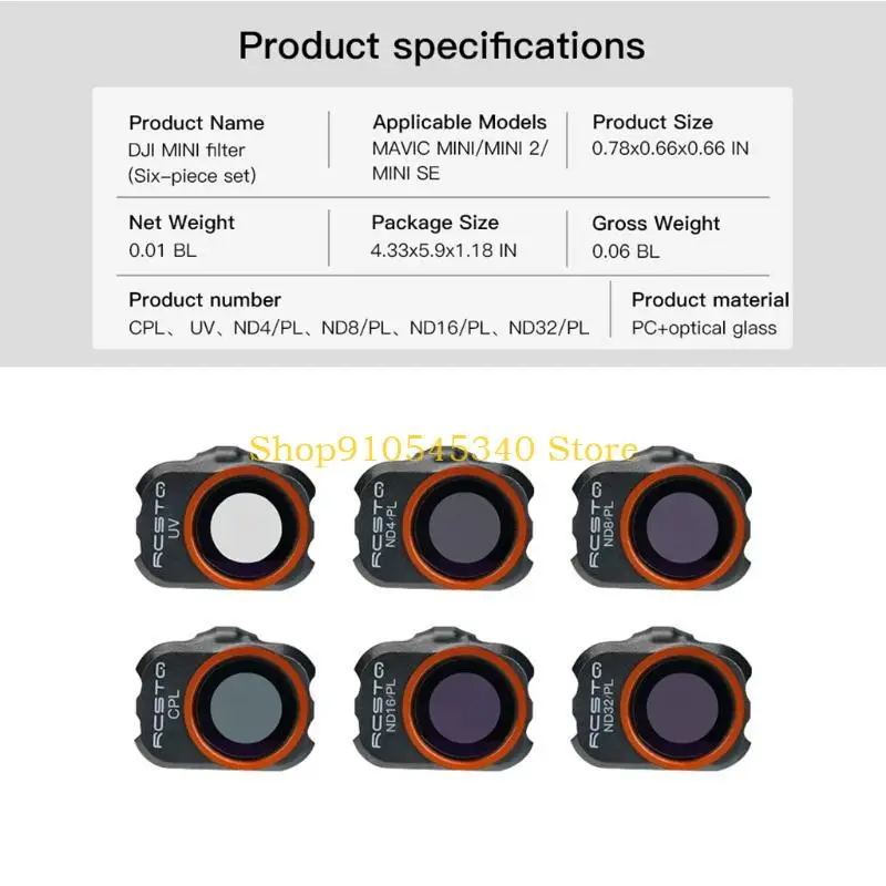 U2JA ND 필터 세트 DJI-Mavic MINI 1 2 드론 액세서리 카메라 렌즈 필터 UV CPL ND8 ND32 ND16 ND4 6pcs