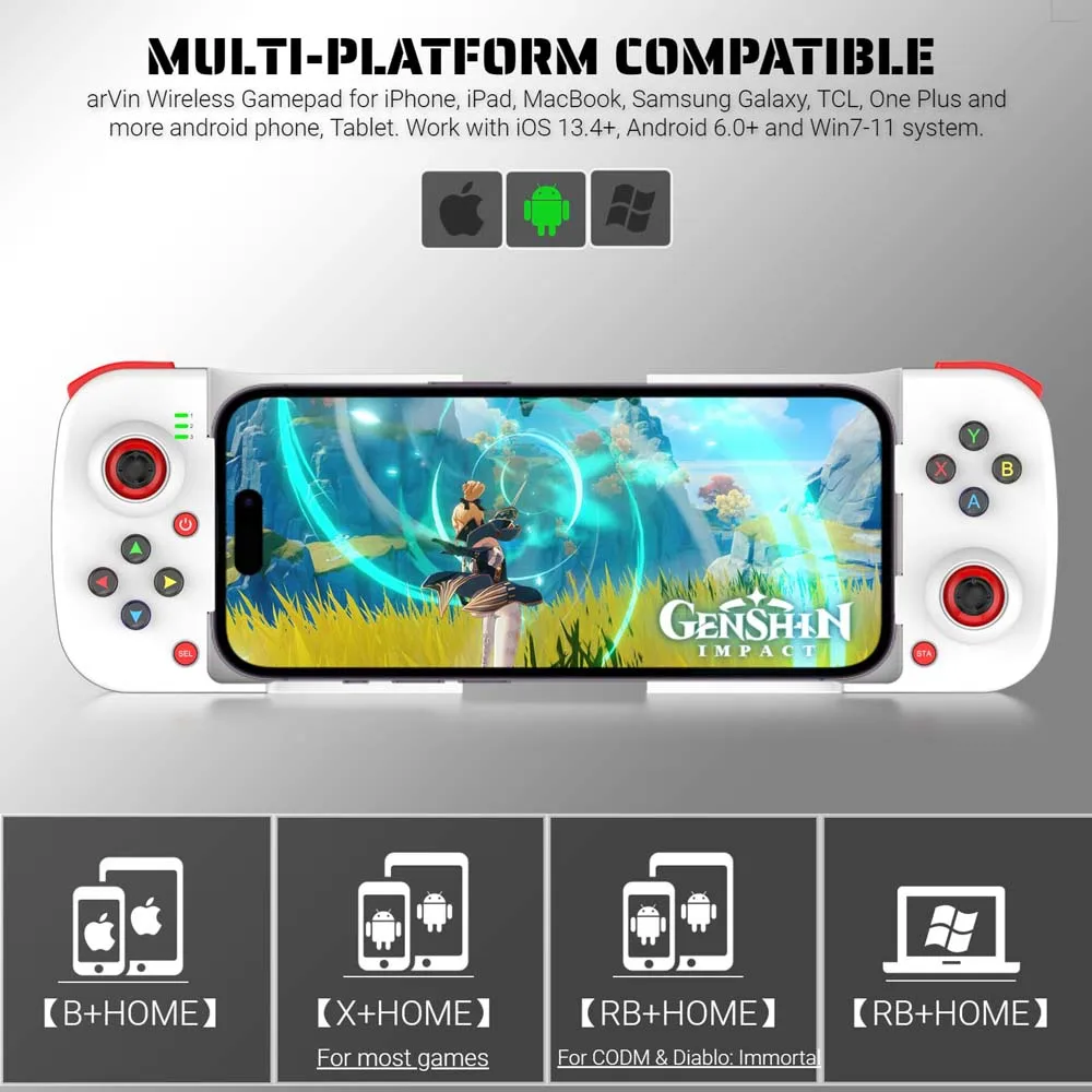 Telescopic Wireless Game Controller for Mobile Devices