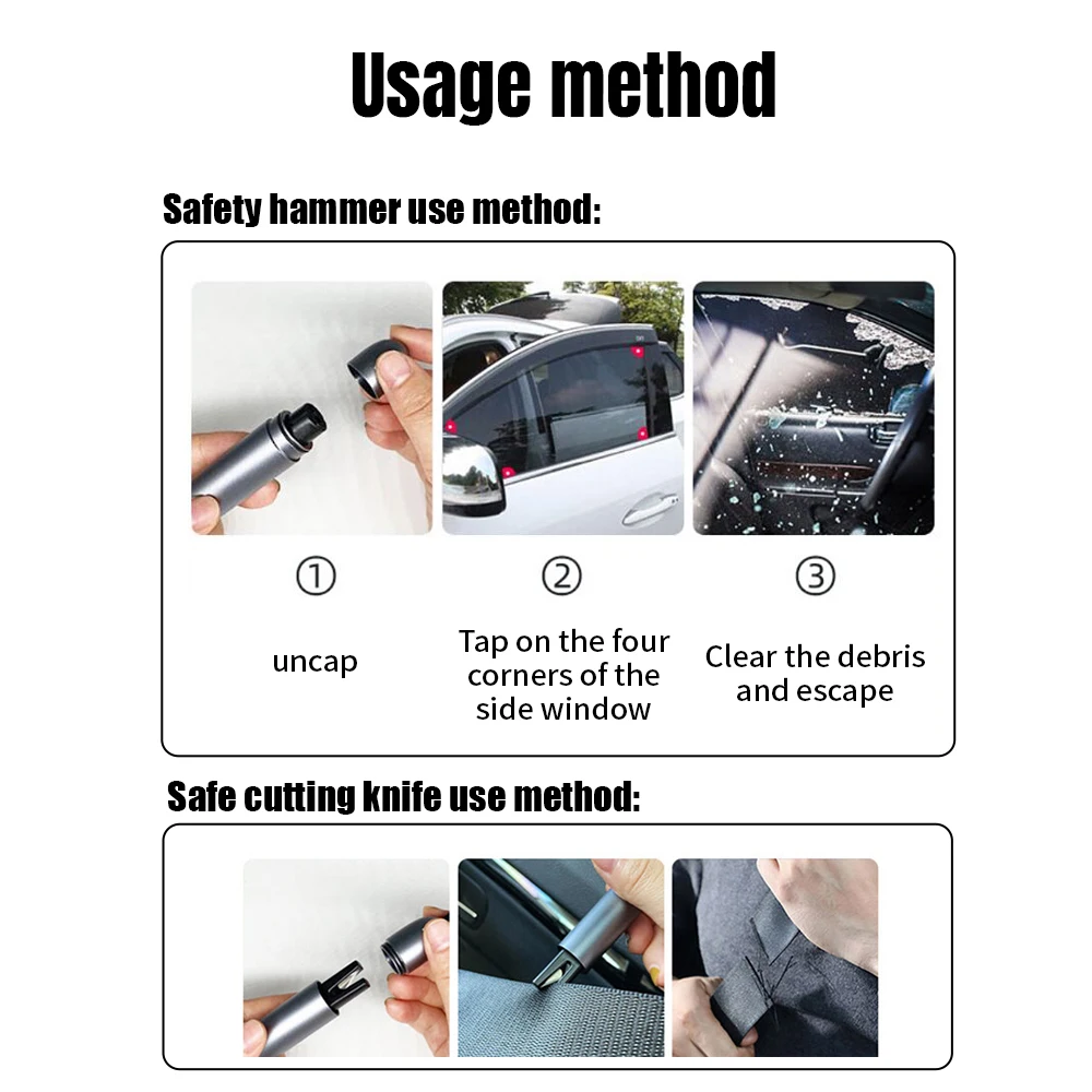 Aluminum Universal Alloy Car Safety Hammer Window Breaker for LIfe Saving Camping Driving Escape Emergency Tool car safety hammer safety hammer window breaker