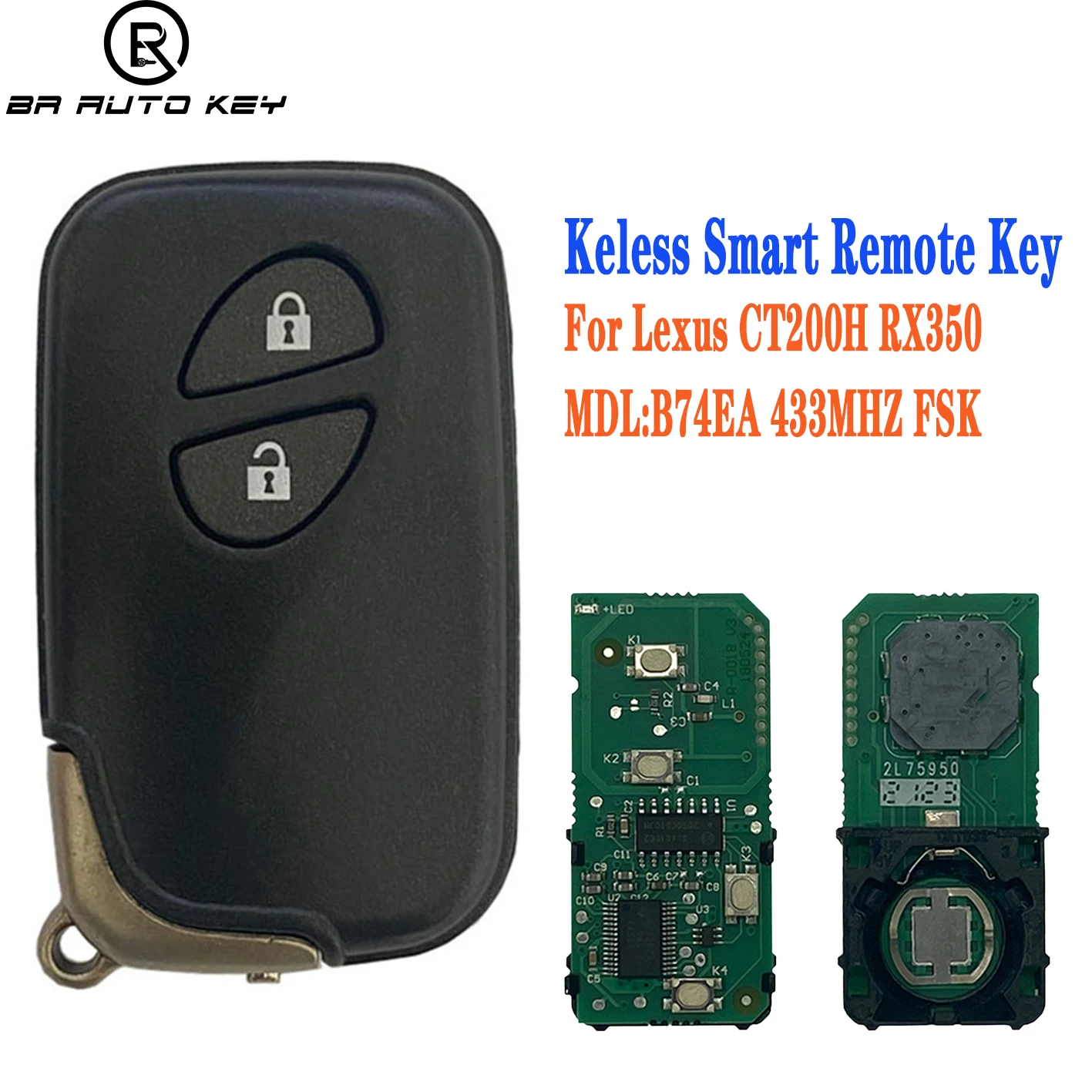 89904-48521 Aftermarket 2/3Button Smart Key Fob For Lexus RX350 RX450H CT200H 2011- 433.92MHz ID74 Chip B74EA 271451-5290 F433
