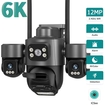 12MP Triple Lens PTZ IP Security Camera IP66 Waterproof Auto Tracking Night Vision 2-Way Audio WIFI CCTV Surveillance iCsee APP 1
