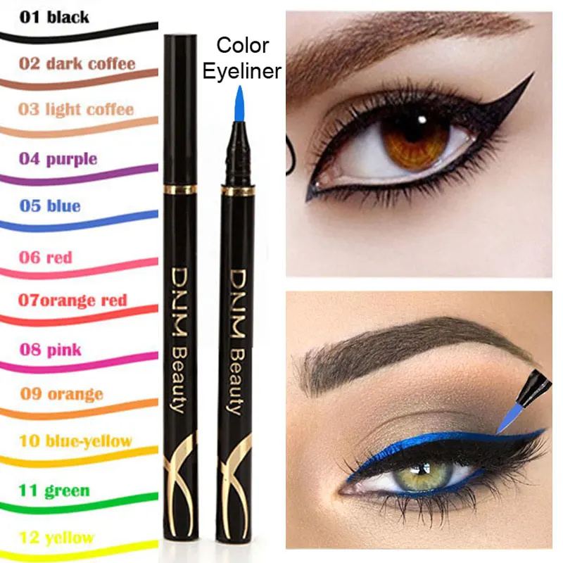 

12 Colors Neon Colorful Cat Eyes Makeup Liquid Eyeliner Quick-drying Cosmetics Waterproof Long Lasting Highlight Eye Liner Pen