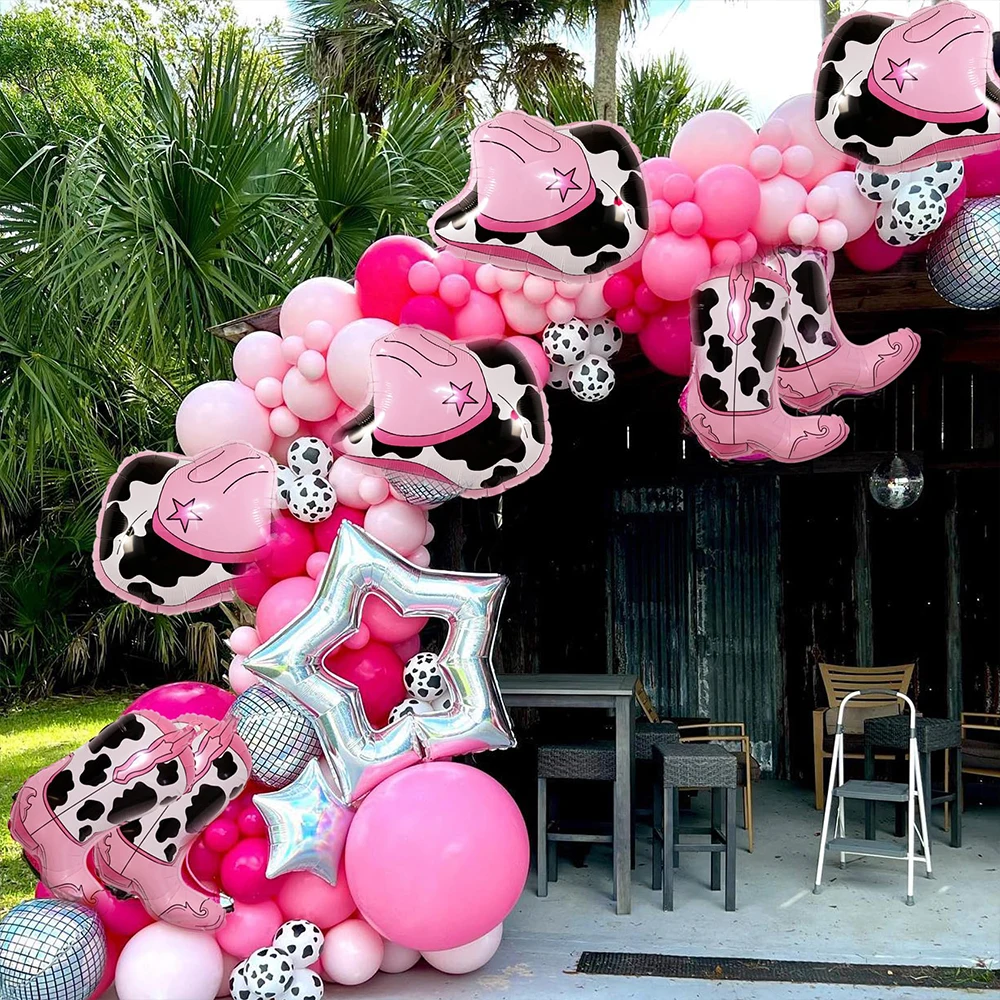 Cowgirl-Geburtstagsparty-Dekoration, großer Cowboy-Cowgirl-Hut, Stiefel, Folienballon, westliche Mottoparty, Rodeo, Junggesellinnenabschied, Dekoration – Detail 8