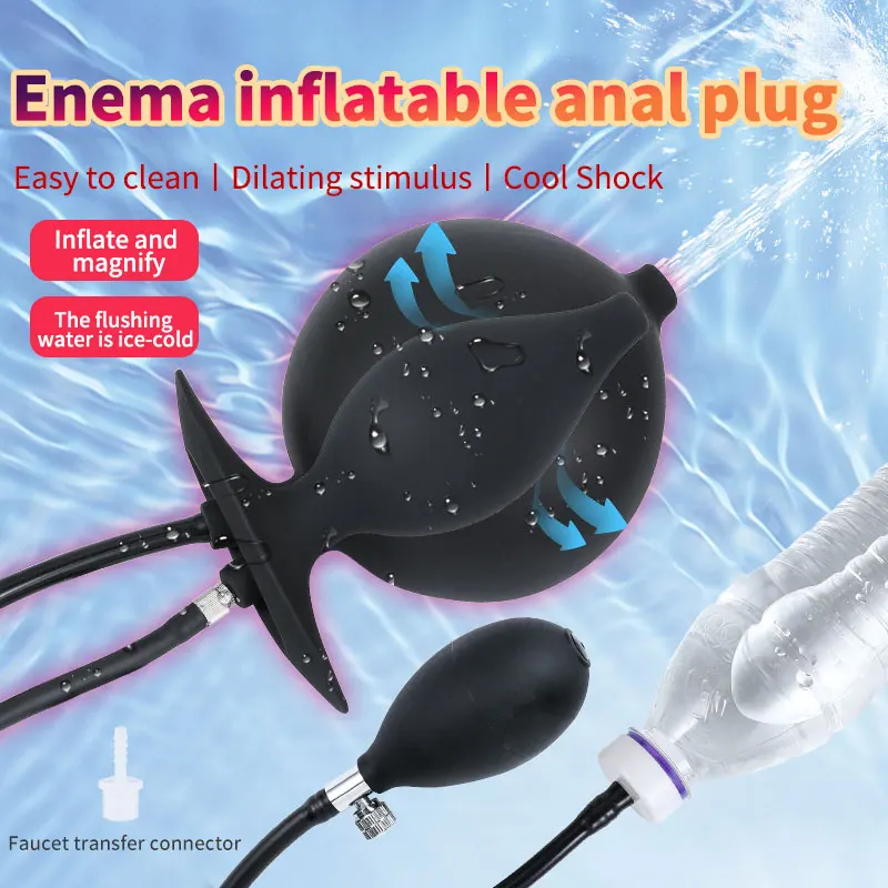 Iatable Anal Enema Plug può espandere la grande natica Plug Protate Maager Dilatatore anale Fluh Enema Male e Fema_voghion.com