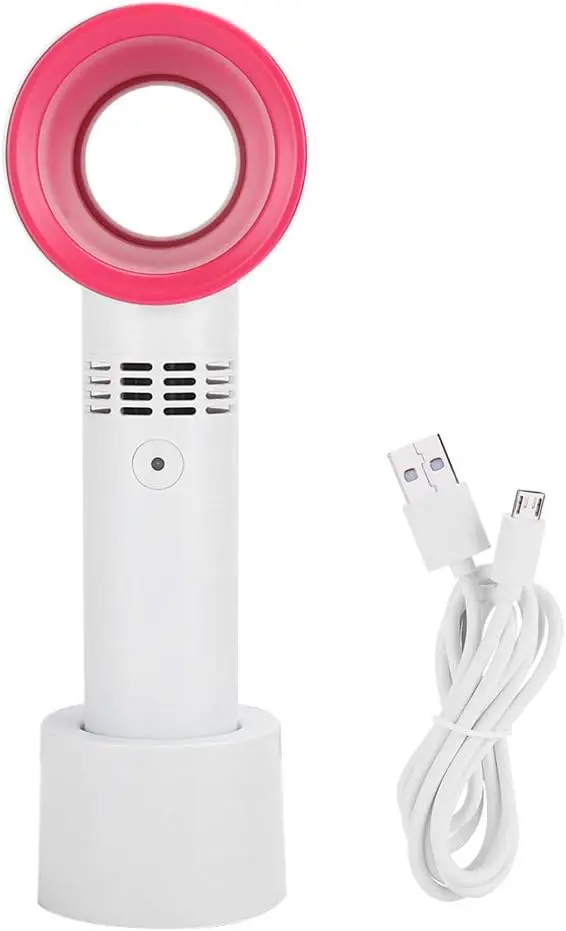 1pc USB Rechargeable Bladeless Handheld Fan - Portable Mini Desk Fan With 3 Speeds For Travel, Camping, Office and Bedroom use