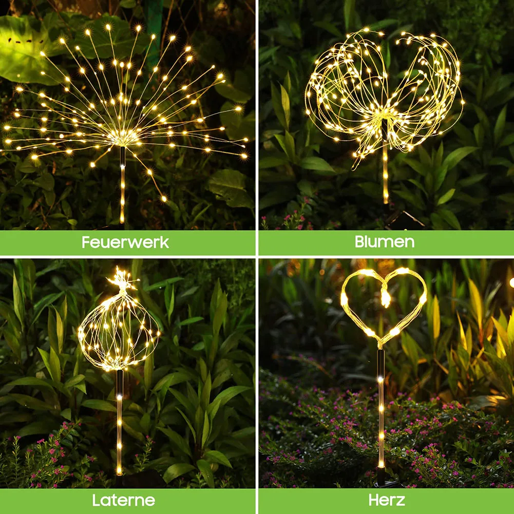 best solar lights 1-10Pcs 125LED Solar Firework Light Outdoor Dandelion Lamps Waterproof Night Light String Garden Lawn Landscape Christmas Lights solar hanging lanterns