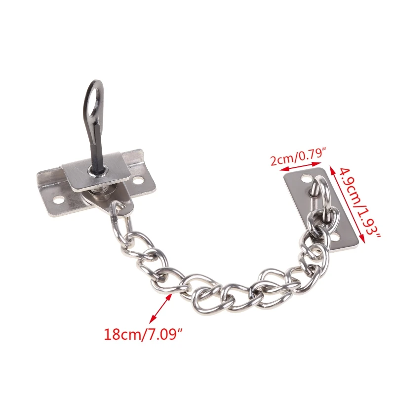Window Lock Stainless Steel Chain Sliding Limiter Stop Door Restrictor