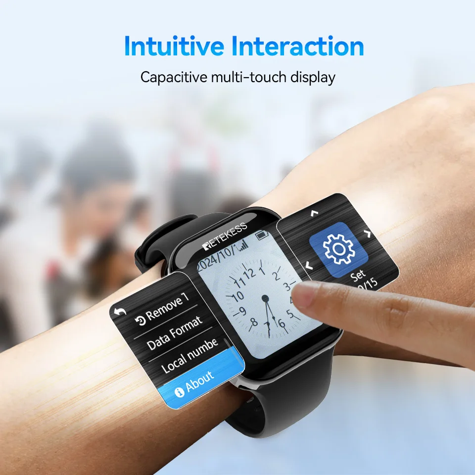 Retekess Restaurant Pager Waiter Calling System 2 Pcs TD113 Touch Screen Watch Pagers IP67 Waterproof for Cafe Bars Club Clinic