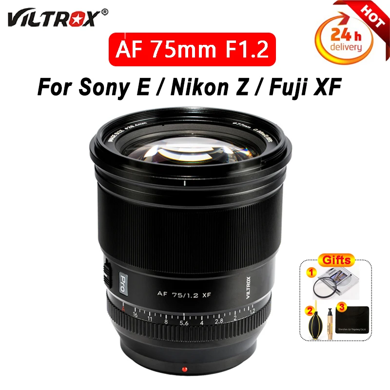 Viltrox 75Mm F1.2 Af Fuji X Sony E Nikon Z Lens Auto Focus Portrait Aps-C Per Fujifilm Xf Mount X-T4 T100 X-H2S Fujifilm X-T30