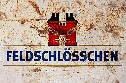 

Tin Sign Feldschlosschen Swiss Beer Decor Sweden Bar Pub Shop Store Cave Metal Tin Sign Size 8X12 Inches