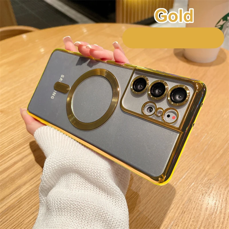 Enhanced Wireless Magnetic Plating Case with Full Camera Protection and Glass Shield