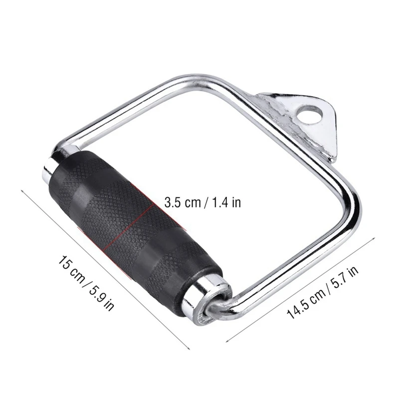 Description Picture 6 of itemPulldown Cable Machine Steel Handle, Heavy Duty Cable Machine Attachment Grip with Rubber for Weight Lifting Bars Pulley