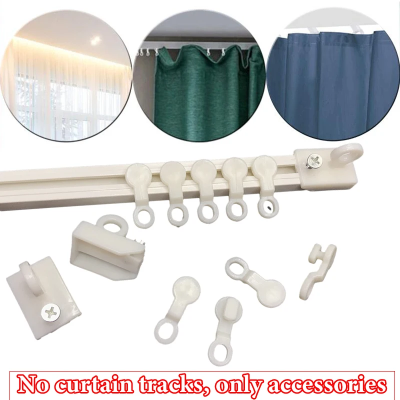 RoomDividersNow Ceiling Track Roller Hooks - 20 Pack Heavy Duty White Glider Hooks For Curtains & Dividers