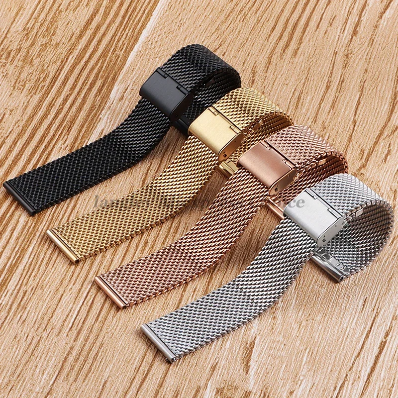 Sleek Milanese Mesh Stainless Steel Watch Band Bracelet - Multiple Sizes Available