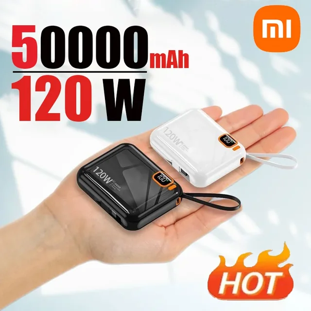 Xiaomi 120W Fast Charging 50000mAh Large Capacity Portable Power Bank Cable Two-way Mini Powerbank for iPhone Samsung Huawei 1