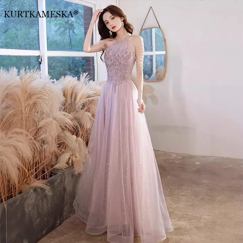 slim fit dress slacks Kris Pink Maxi Dress - US 12 main image 1