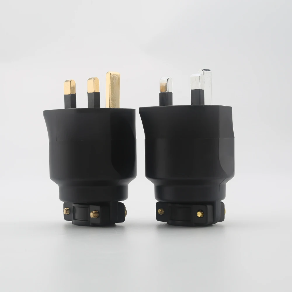 British Standard Pure Copper Gold Plated/Rhodium Plated Hifi Audio Power Cord Plug