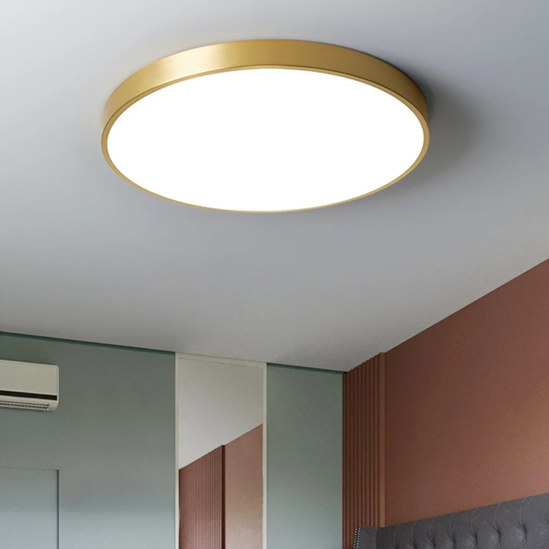

LED Ceiling Light Modern Round Dia 60/40/30cm Thin 5cm Gold Flush Panel Ceiling Lamp Remote Control Light for Foyer Bedroom