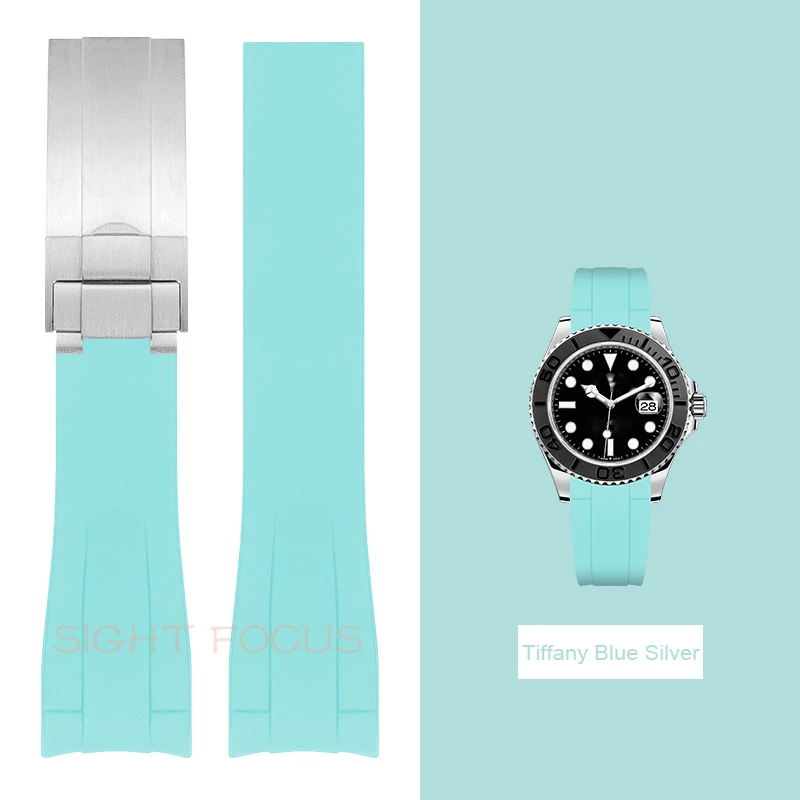 Cinturini Per Orologi Blu Cielo Da 20Mm Adatti Per Rolex Submariner Yacht Master Gmt 2 Explorer 2 Bracciali Subacquei Con Cinturino Per Omega Seamaste