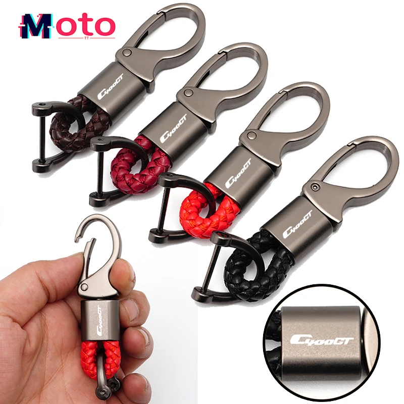 

Custom Logo Motorcycle Hand Woven Leather Keychain Metal Keyring for BMW C400GT C 400GT 400 C400 GT Accessories