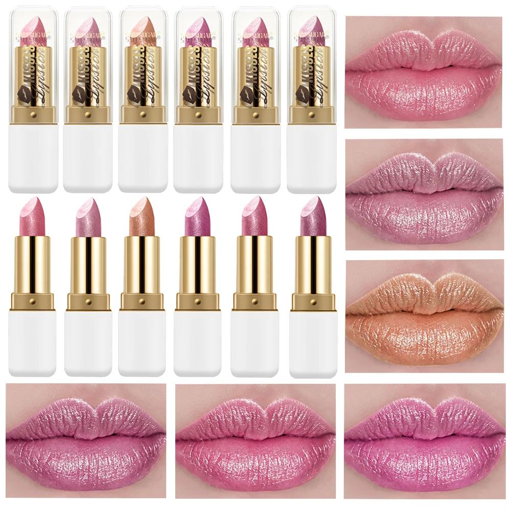 Shimmering Waterproof Pearl Lip Gloss - Easy Application, Non-Sticky, Long-Lasting Shine