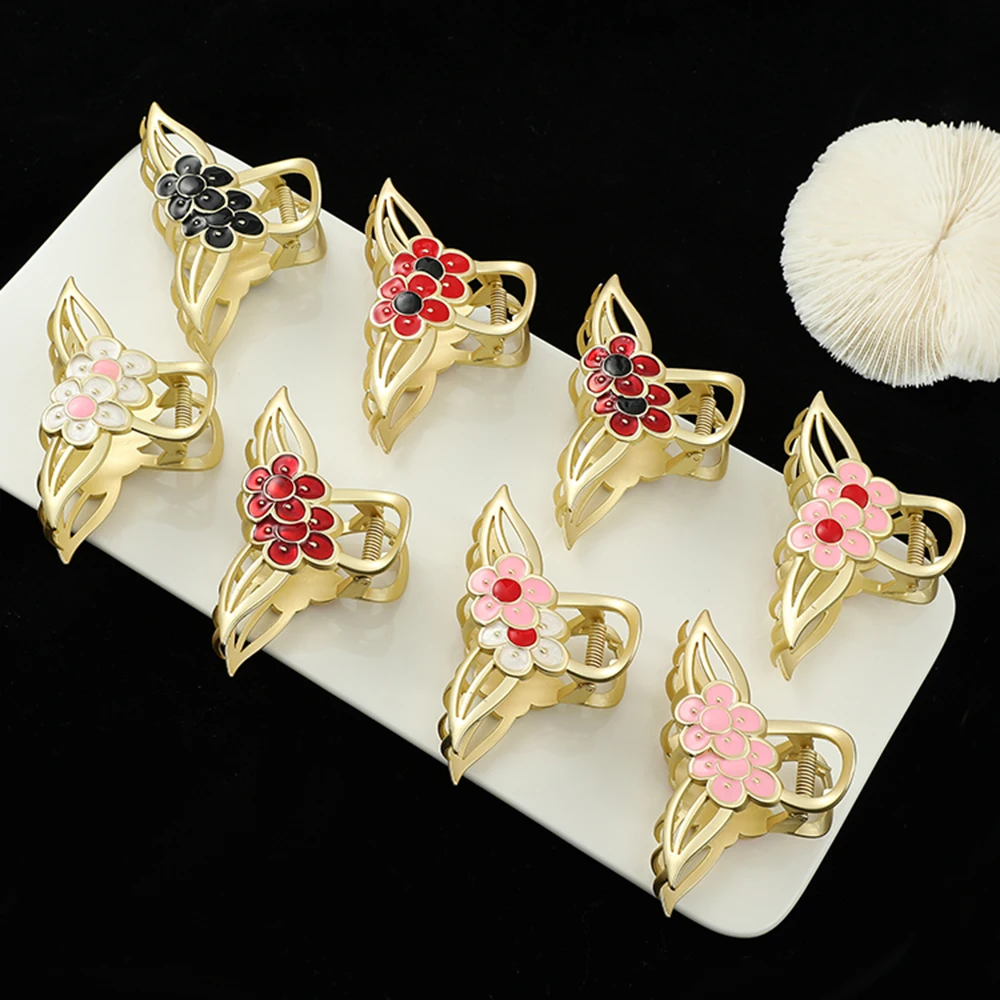 

Hot Anime Game Impact Hutao Plum Bossom Metal Hair Claw Cosplay Props Hair Clip Headband Hairpin Hair Crab Hair Accessories