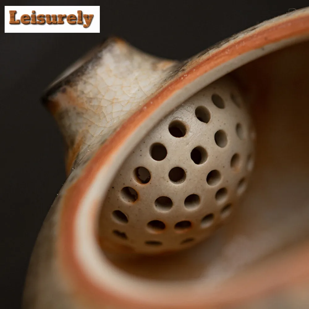 100ml Creative Zhiye Cat Side Handle Pot for Making Tea Handmade Wood-fired Porcelain Pot  for Infusions Kettle Kung Fu Tea Set