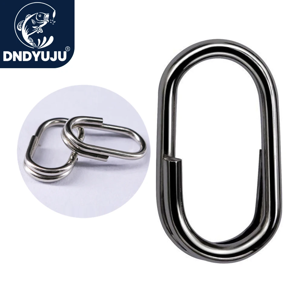 DNDYUJU 20/50X Angeln Oval Köder Kreis Hecht Edelstahl Roll Wirbel Oval Split Ringe Angeln Zubehör Stecker Pin