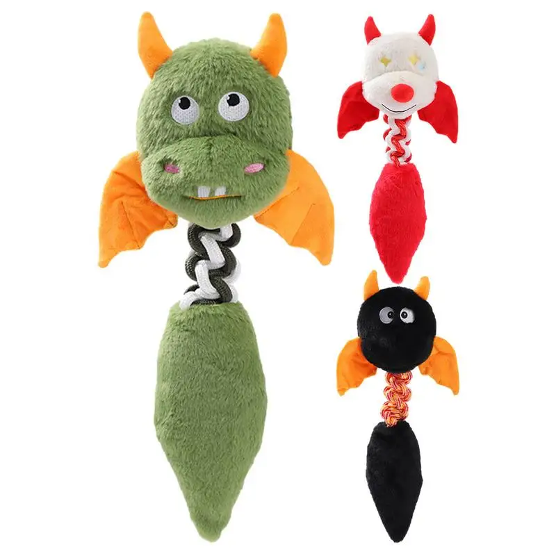 

Plush Squeaky Dog Toys Unique Cute Little Devil Shape Dog Plush Toy Dog Teething Toy Bite Resistant Chew Toy Teeth Cleaning toys