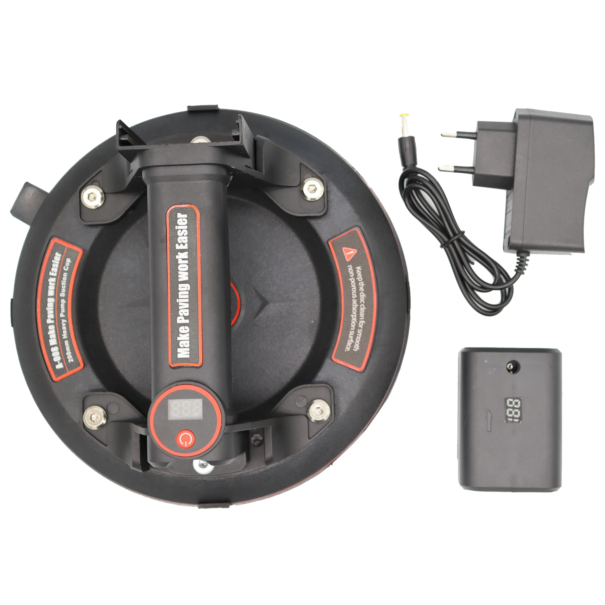Electric Vacuum Suction Cup for Glass Tile Strong Bearing Capacity 8in Sucker Electric Vacuum Glass Lifter and Transport Sucker